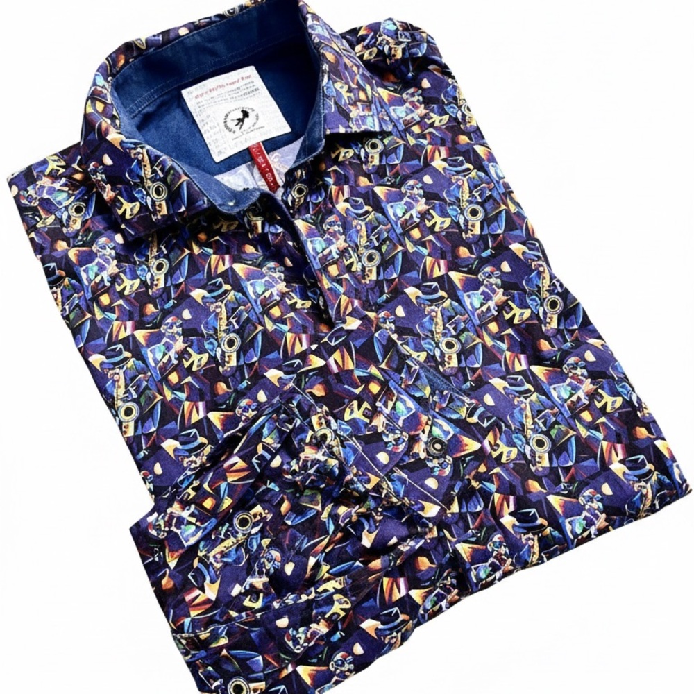 A Fish Named Fred Jazz Saxophone Men Shirt size M